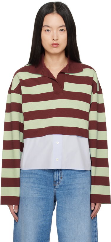 Пуловер Max Mara Weekend Max Mara Halle Cropped Striped Polo Зелено | 2515951021600, 0
