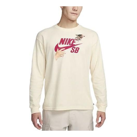 Тениска Nike SB Long Sleeve T-Shirt Бежово | FQ7682-113