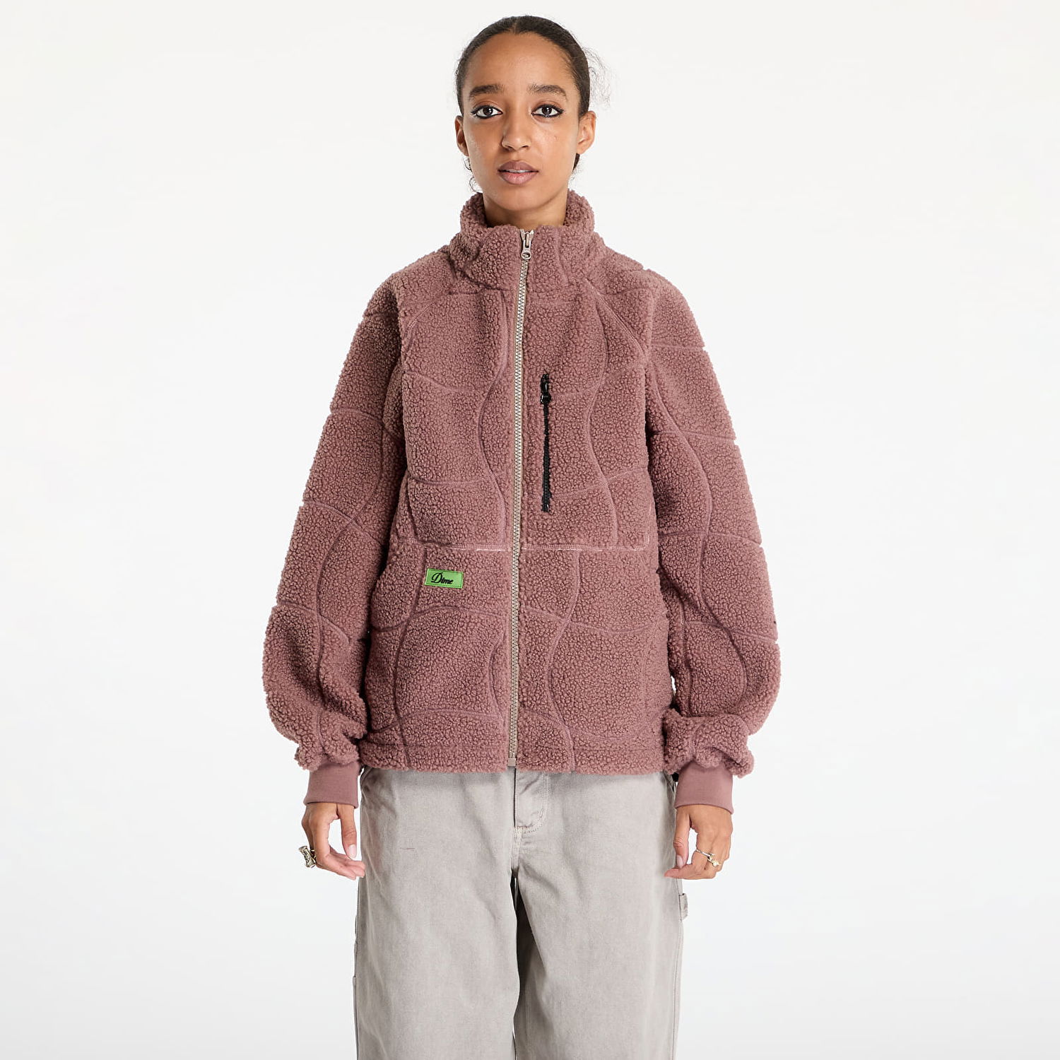 Яке Dime Coverstich Sherpa Fleece Червено | DIMEFA245MAU, 1