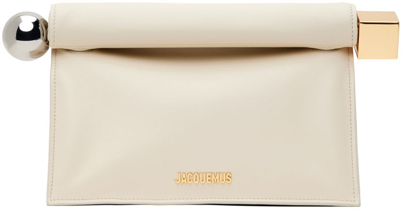 Дамска чанта Jacquemus Les Sculptures 'La pochette rond carré Pouch Бяло | 24E233BA356-3171