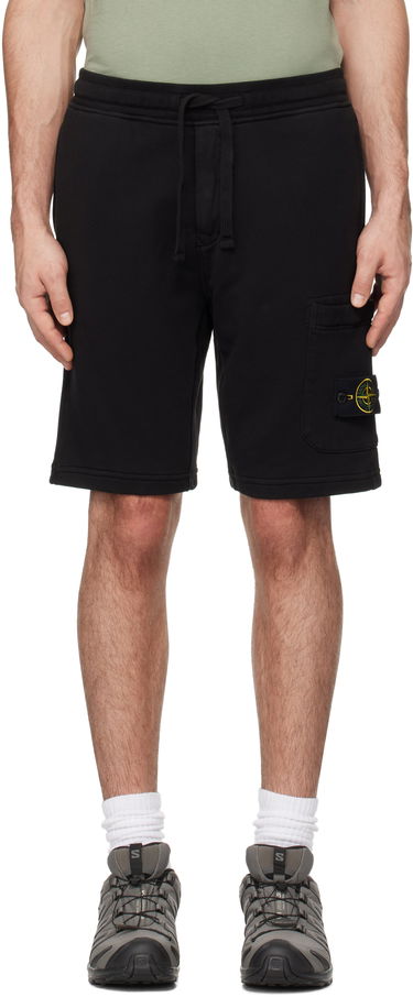Къси панталони Stone Island Stone Island Organic Cotton Fleece Shorts Черно | K1S156200012S0051, 0