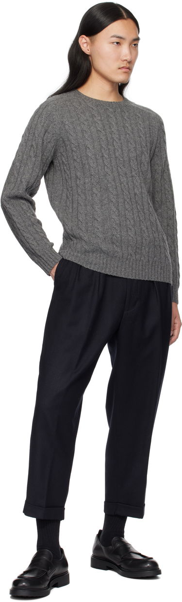 Пуловер BEAMS BEAMS PLUS Cable Knit Crewneck Sweater Сиво | 38150198048, 3