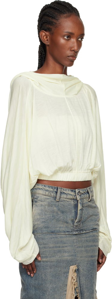 Суитчър Rick Owens Concordians Cropped Tunic Hoodie Жълто | RO02E4262 JSW, 1