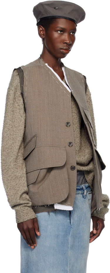 Жилетка Maison Margiela Maison Margiela Sleeveless Wool Vest Сиво | S50FB0109 M35414, 4