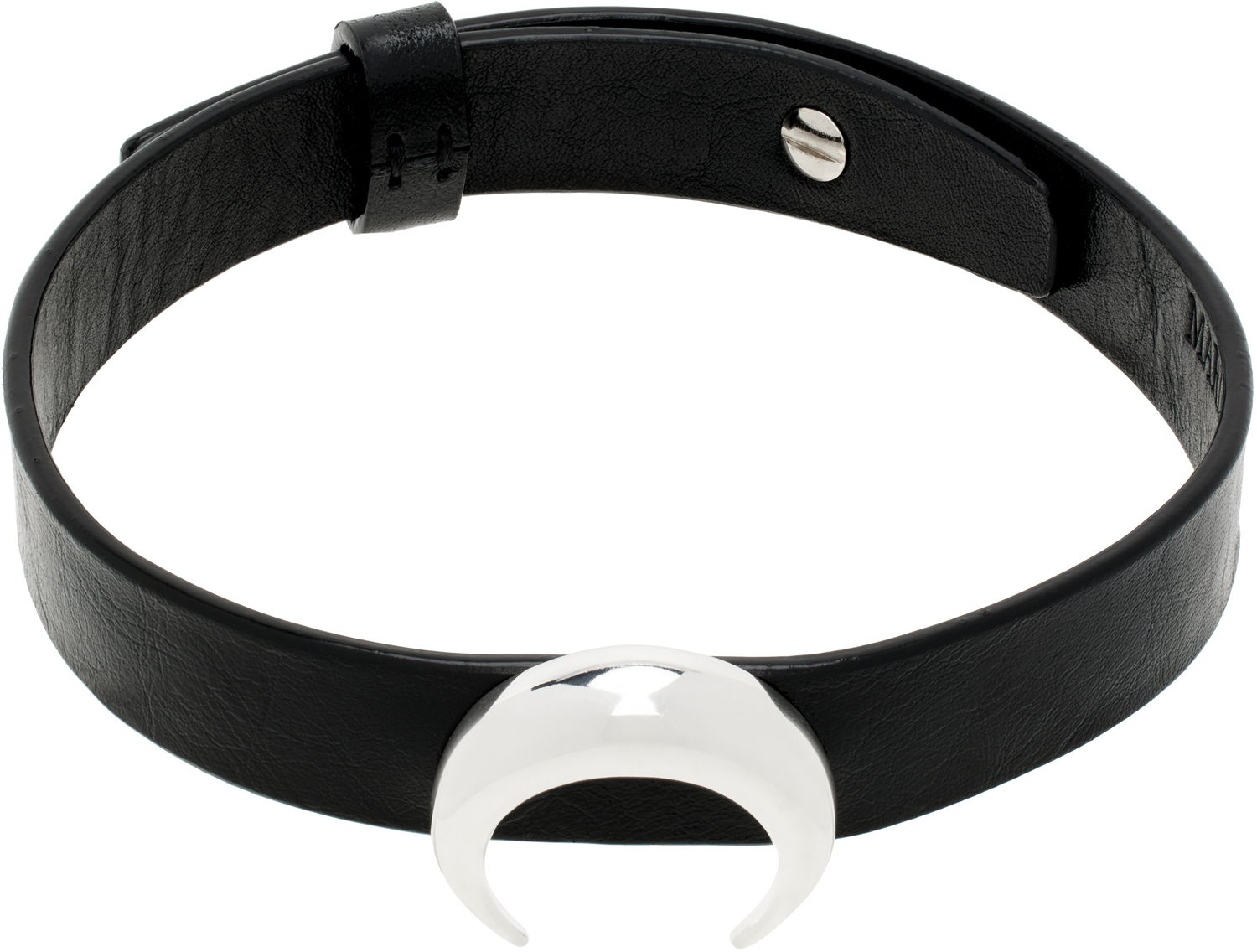 Гривна Marine Serre Marine Serre Tin Moon Leather Choker Черно | UJW111A, 0