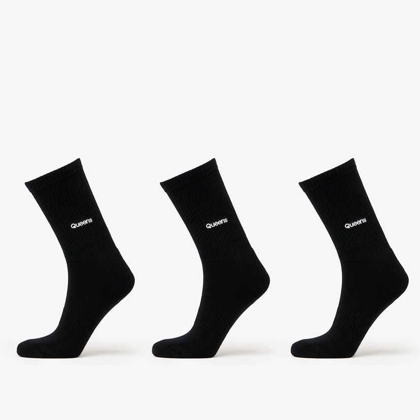 Чорапи Queens Crew Socks 3-Pack Черно | QNS_060