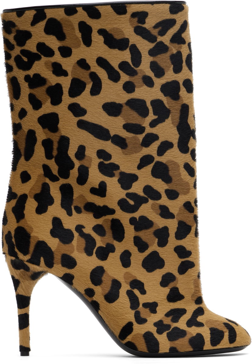 Облекло Alaïa ALAÏA Low 90 Leopard Print Calf Hair Boots Кафяво | AA3B098CK205