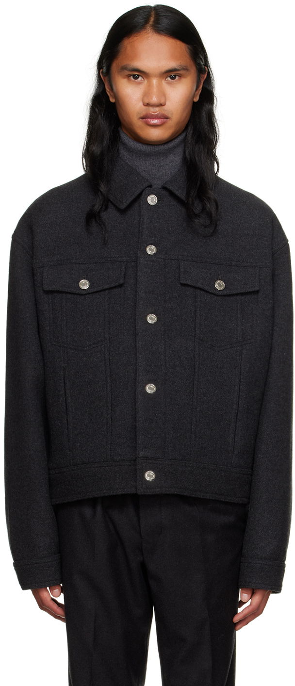 Яке AMI Boxy-Fit Jacket Сиво | UJK234.WV0019, 0