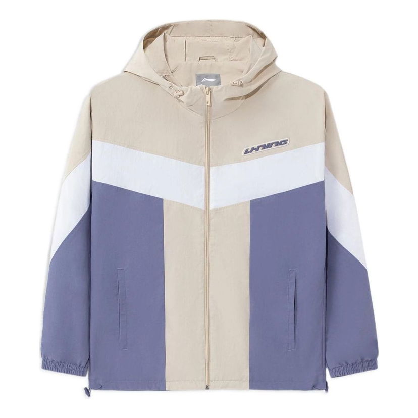Ветровка Li-Ning Sports Living Series Colorblock Hooded Jacket Бежово | AFDS033-3