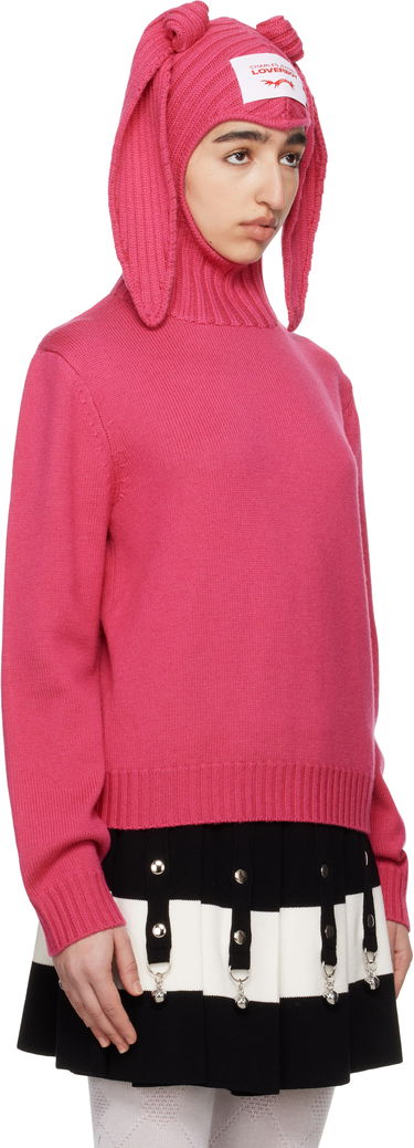 Пуловер Charles Jeffrey Loverboy Charles Jeffrey LOVERBOY Merino Rabbit Balaclava Hoodie Розово | 54090902, 1