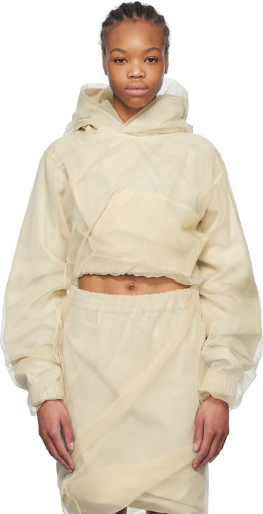 Пола We11done We11done Layered Cropped Hoodie Бежово | WD-BL0-25-117-W-BG, 0