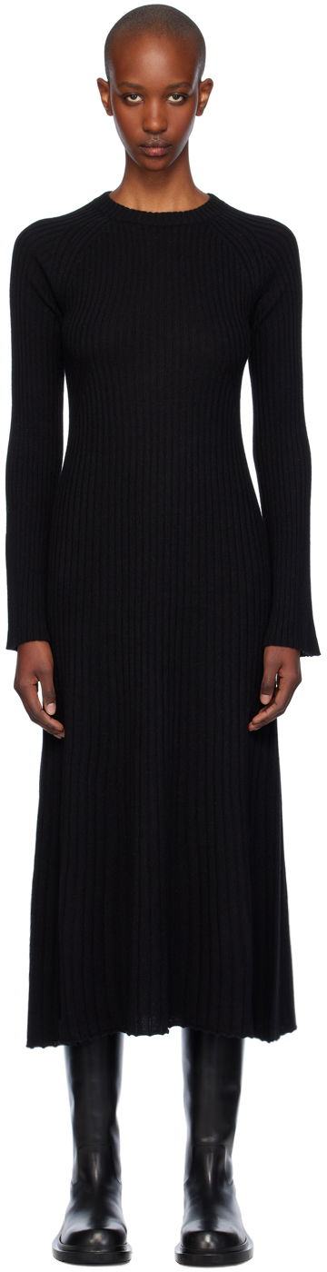 Pокля Loulou de Saison Loulou de Saison Hobas Knit Midi Dress Черно | HOBAS, 0