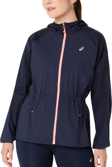 Ветровка Asics Hooded ROAD PACKABLE Full-Zip Jacket with Drawstring Waist Тъмно синьо | 2012d076-400, 0