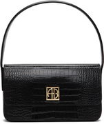 Crocodile Embossed Leather Shoulder Bag