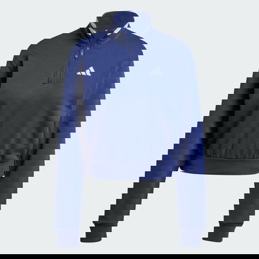 Суитчър adidas Performance French Terry Cropped Quarter-Zip Sweatshirt Синьо | JG4172, 4