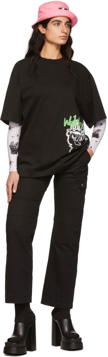 Тениска We11done We11done Semi-Sheer Long Sleeve T-Shirt with Bunny Print Бяло | WD-TT1-22-577-W-WH, 3