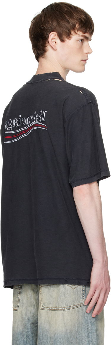 Тениска Balenciaga Balenciaga Political Campaign Inside-Out T-Shirt Черно | 830247TSVF39668, 2