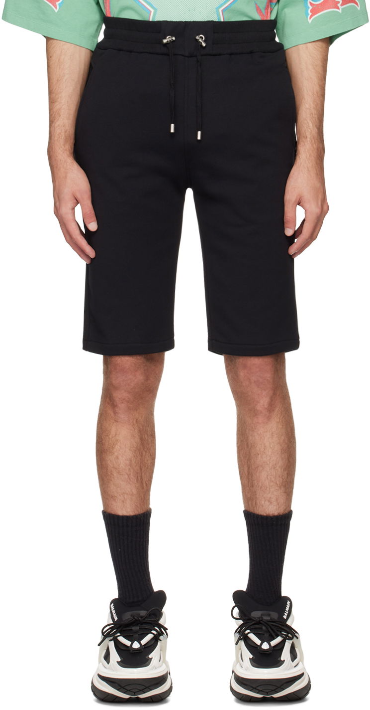 Къси панталони Balmain Flocked Shorts Черно | CH1OA003BB04