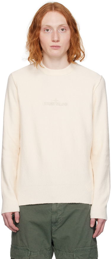 Пуловер Stone Island Embroidered Sweater "Off-White" Бежово | 8015534D2, 0