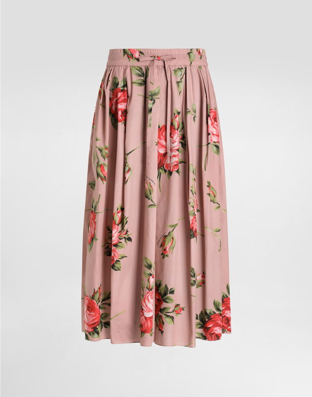Dolce & Gabbana Rose Bouquet-print Midi Skirt