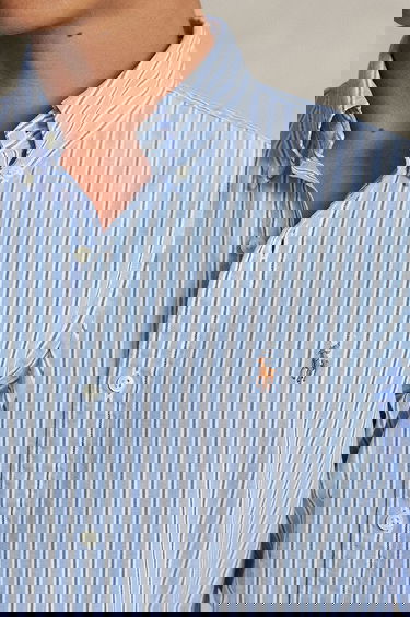 Риза Polo by Ralph Lauren Regular Fit Striped Cotton Button-Down Shirt Синьо | 710928918, 3