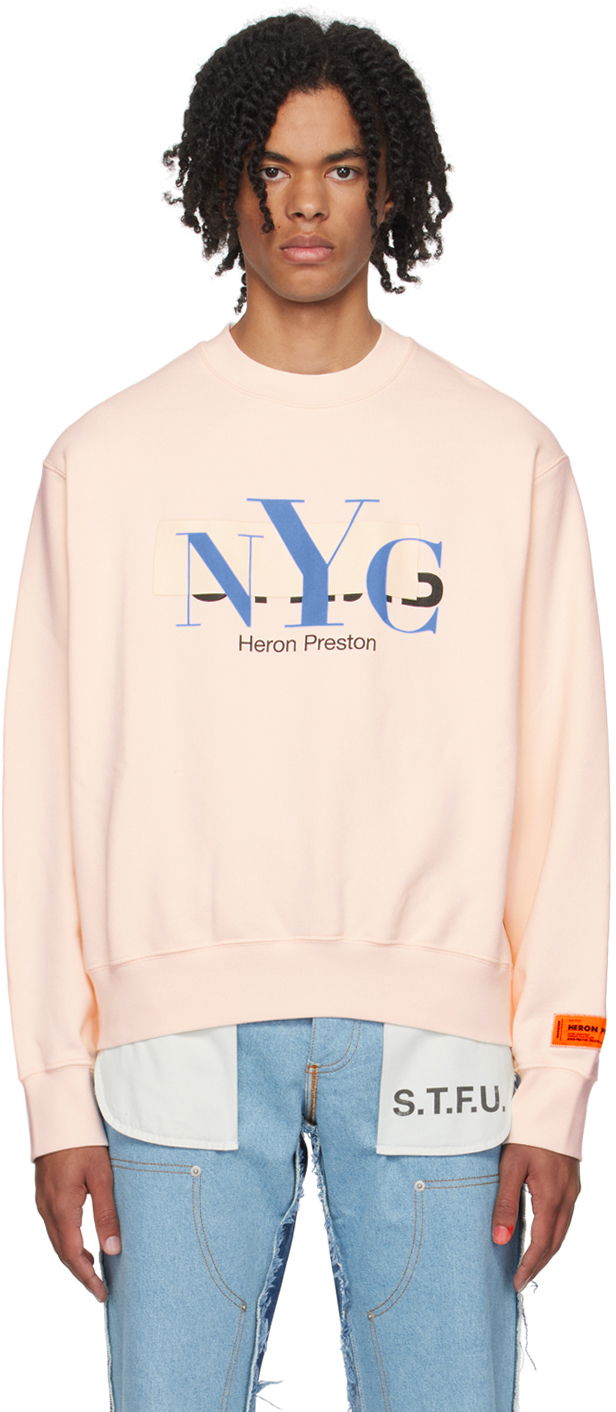 Суитчър HERON PRESTON 'NYC' Censored Sweatshirt Розово | HMBA020F23JER0093046, 0