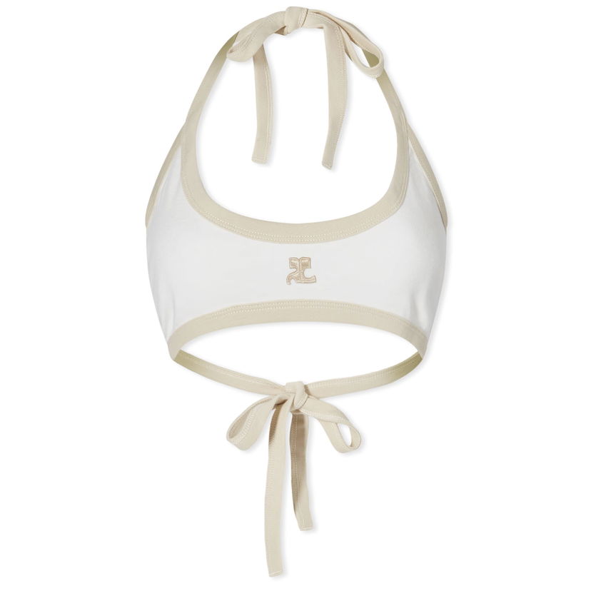 Съкратен топ Courrèges Buckle Contrast Bra Бяло | 124JBR034JS0070-B091