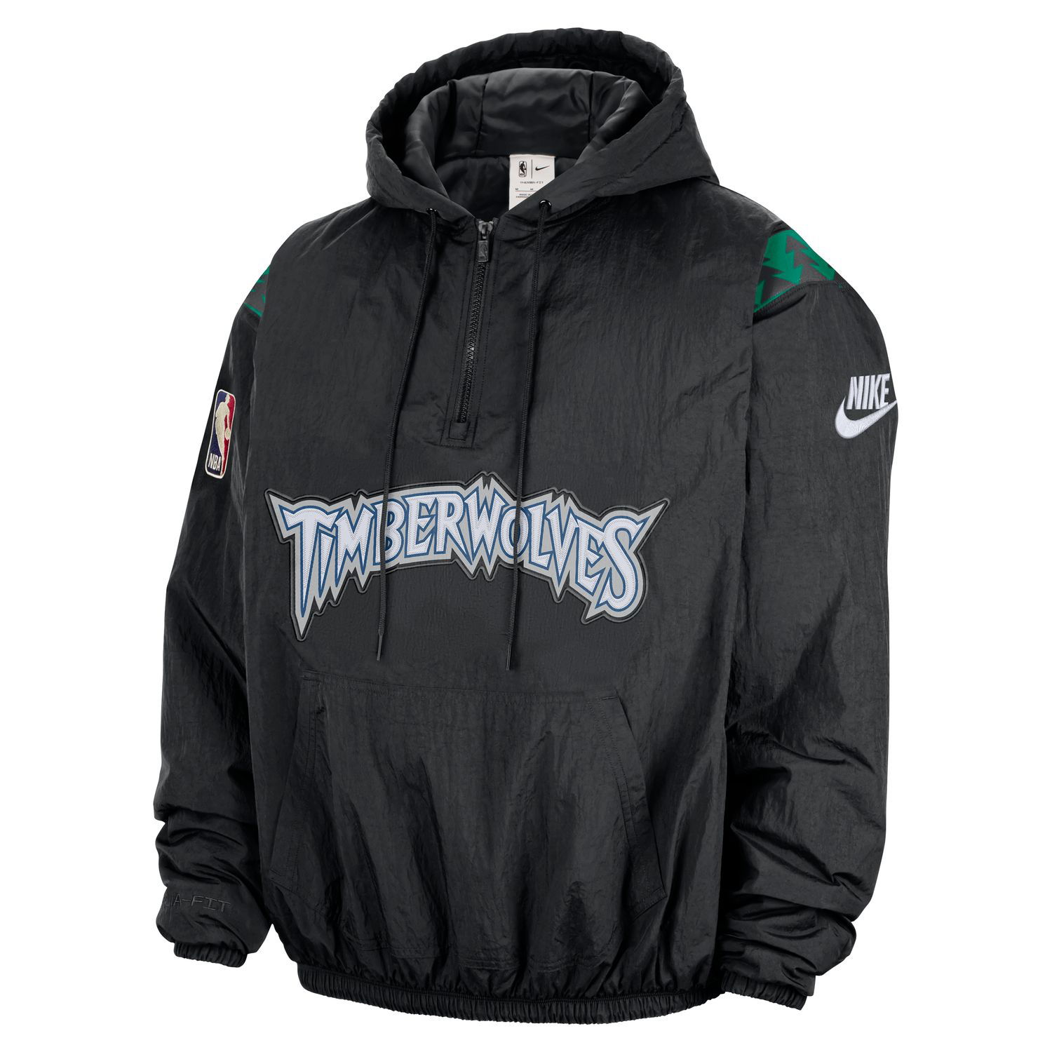 Суитчър Nike Therma-FIT Minnesota Timberwolves Hardwood Classics 1/2-Zip Hoodie Черно | HQ5332-010, 0