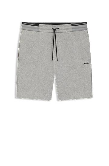 Къси панталони BOSS BOSS Cotton-Blend Shorts with Stripe Details Сиво | 50543091, 0