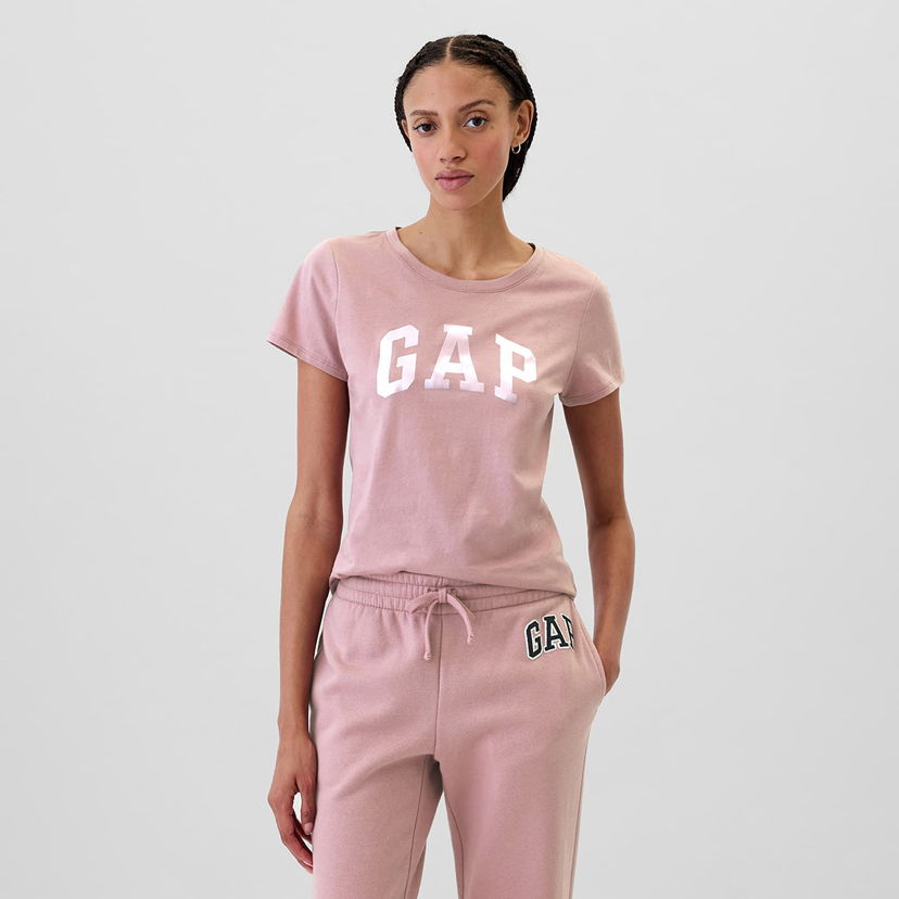 Тениска GAP T-shirt Logo Shortleeve Tee Lilas Pink XS Кафяво | 417797-13