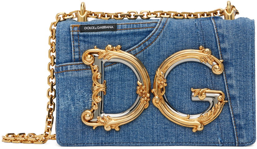 Дамска чанта Dolce & Gabbana Blue Patchwork Denim Bag Синьо | BB6498 AO621