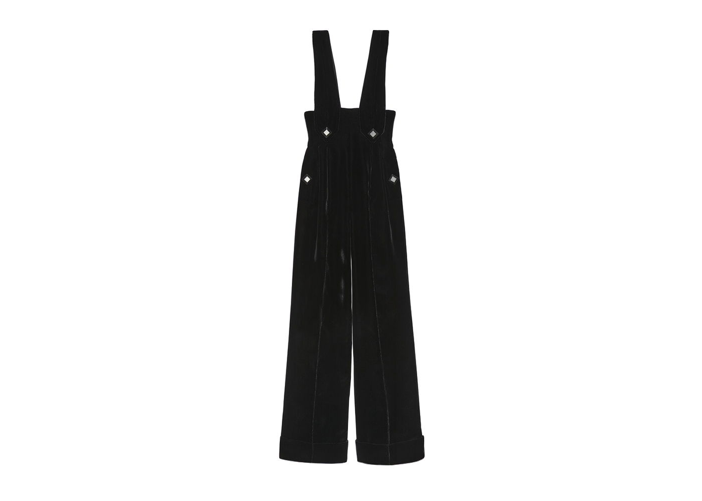 Комбинезон Gucci Silk Viscose Cuffed Jumpsuit Черно | 725971 ZAGN6 1000, 0