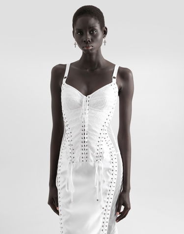 Pокля Dolce & Gabbana Dolce & Gabbana Calf-Length Corset Dress Бяло | F6TUKTGDC1OW0800, 3