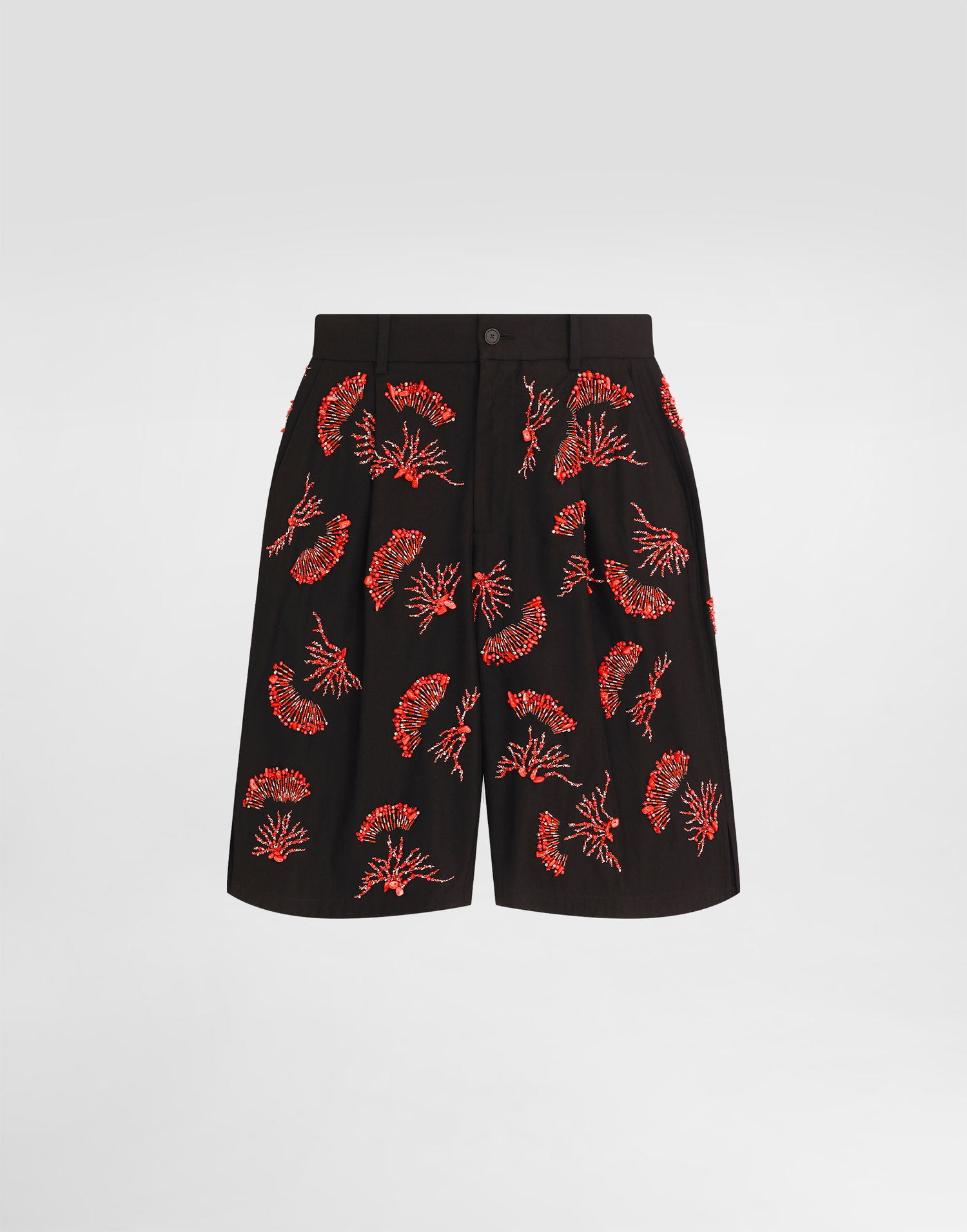 Къси панталони Dolce & Gabbana Dolce & Gabbana Twill Shorts with Coral Embroidery Черно | GP10FZFU6X8N0000, 0