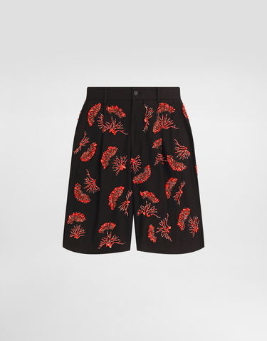 Къси панталони Dolce & Gabbana Dolce & Gabbana Twill Shorts with Coral Embroidery Черно | GP10FZFU6X8N0000, 0