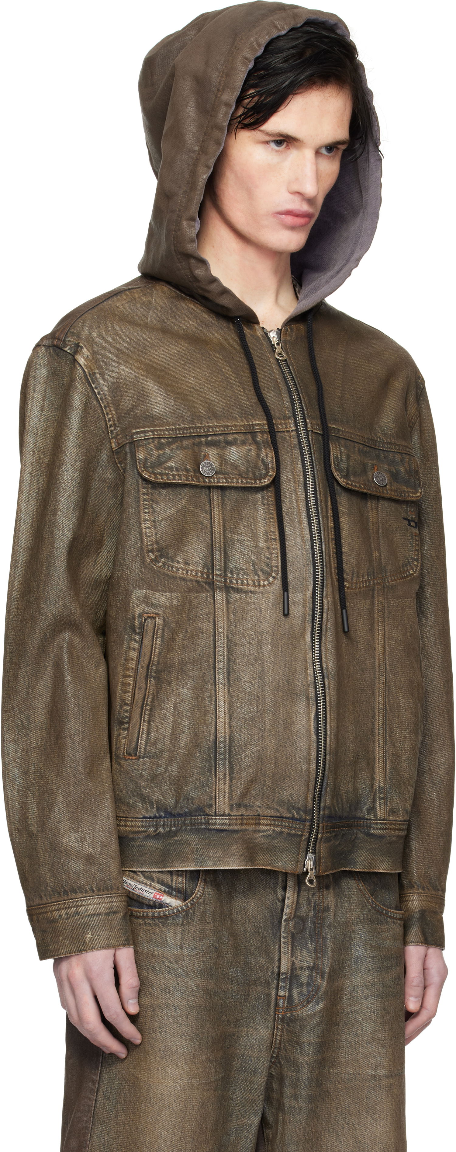 Яке Diesel Hooded Denim Jacket Кафяво | A14260-0CBDM-5EV, 1