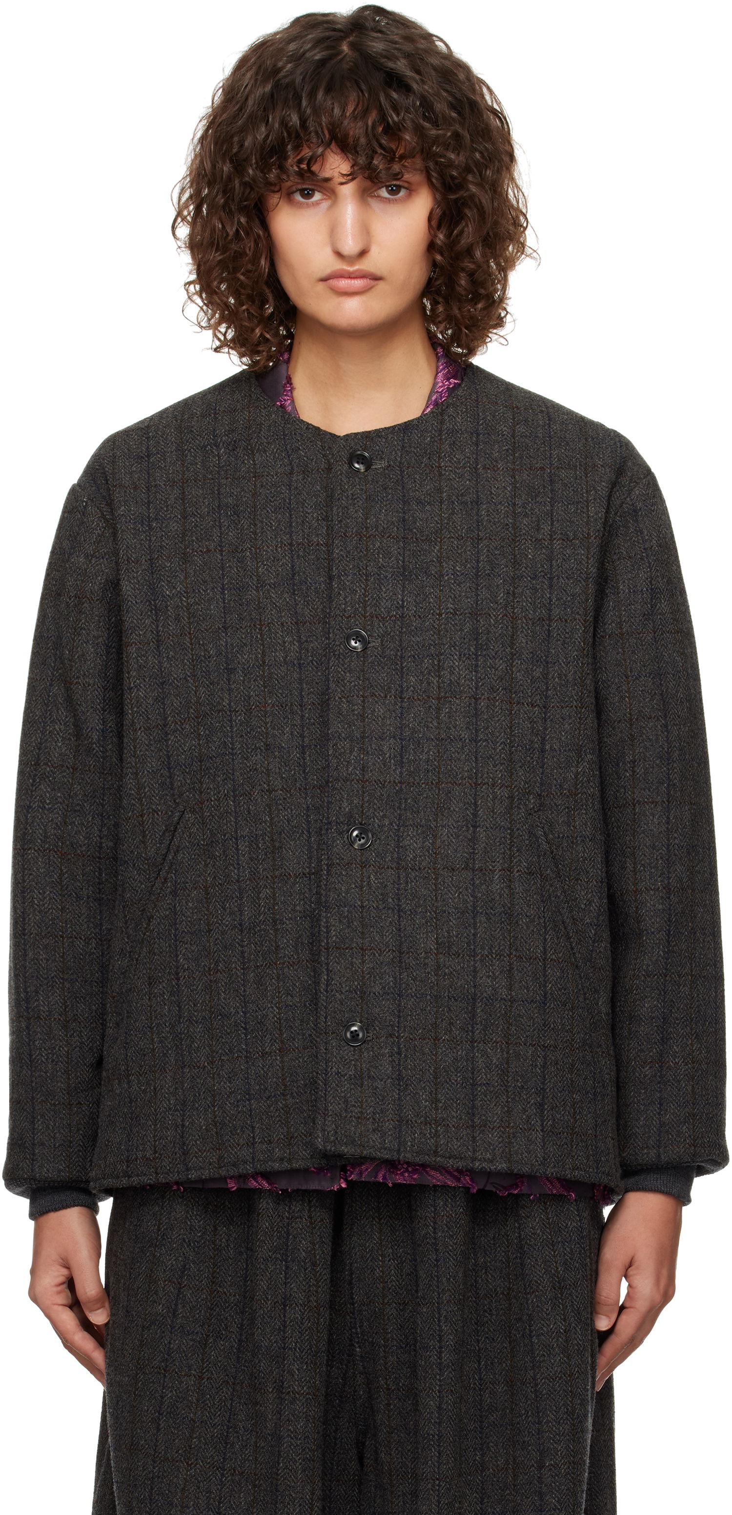 Яке Needles Quilted Crew Neck Сиво | PU105, 0