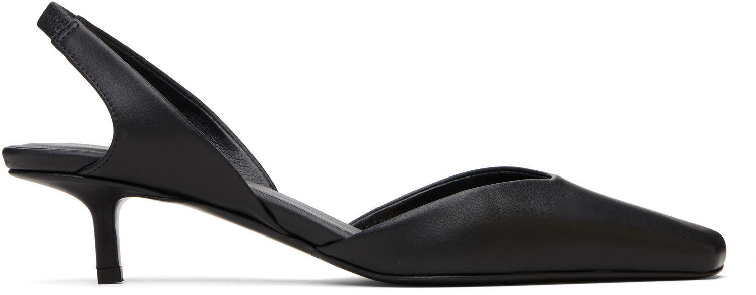 Грижа за обувките Loulou de Saison Loulou de Saison Akila LDS Leather Slingback Heels Черно | AKILA LDS, 0