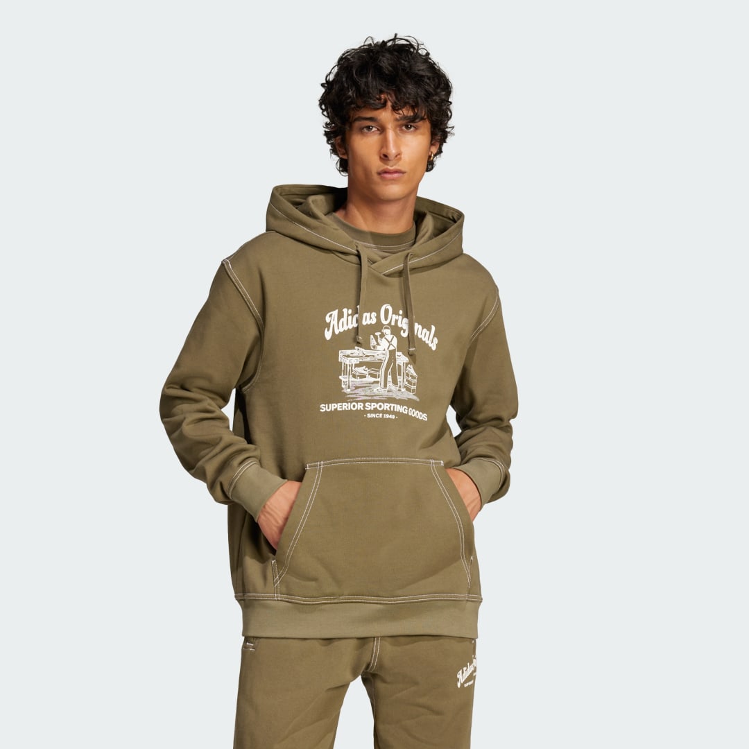 Суитчър adidas Performance Graphic Print Hoodie Зелено | JP4482, 0