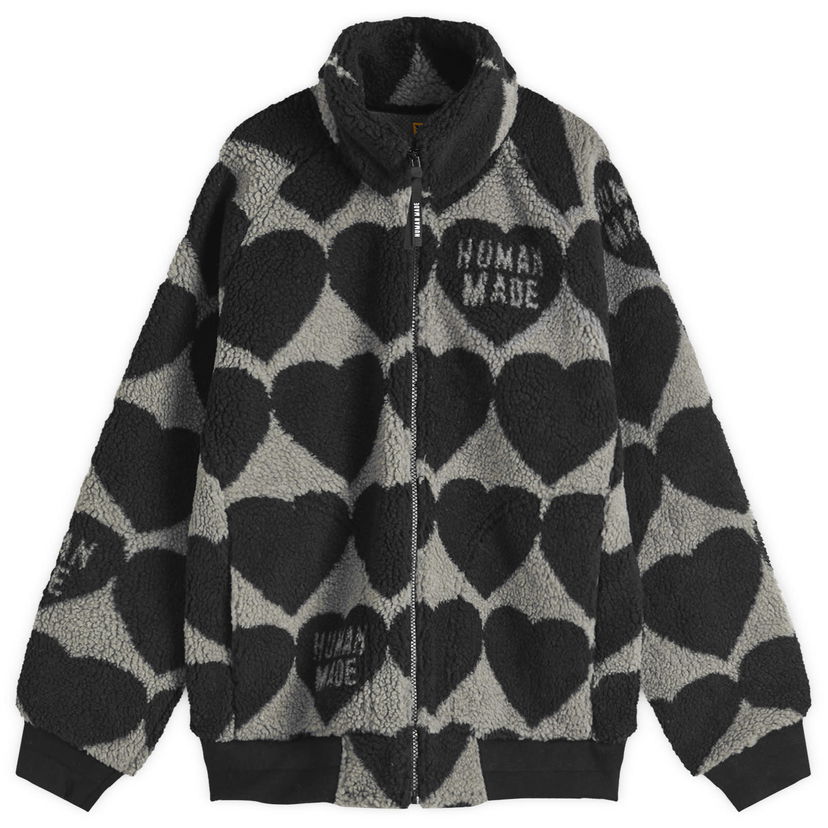 Яке бомбър Human Made Heart Fleece Jacket Сиво | HM28JK040-BK