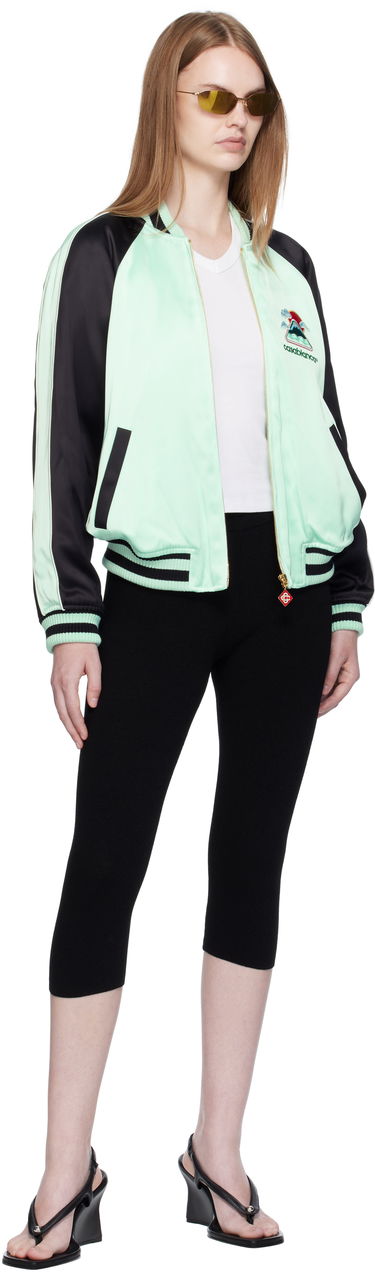 Яке бомбър Casablanca Casablanca Embroidered Satin Bomber Jacket Зелено | WPF25-JK-373-01, 3