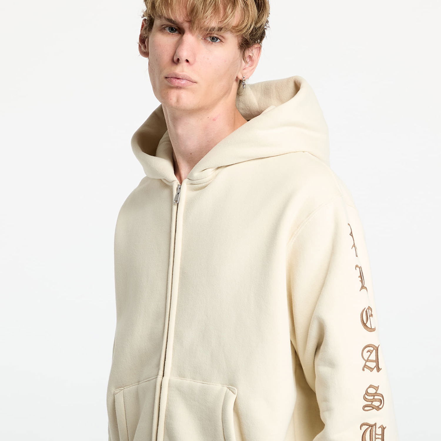 Суитчър Pleasures Oe Zip Up Hoodie Natural Бежово | P24F046 NATURAL, 1