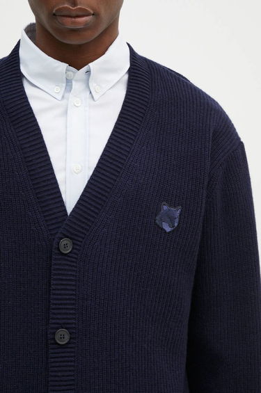 Пуловер MAISON KITSUNÉ Ribbed Cardigan With Logo Patch Зелено | NM00501KT1093, 3