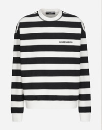 Striped Round-neck Sweatshirt With Marina Print
