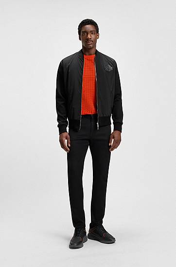 Яке бомбър BOSS Porsche x BOSS Cotton-Blend Jersey Jacket Черно | 50543675, 1