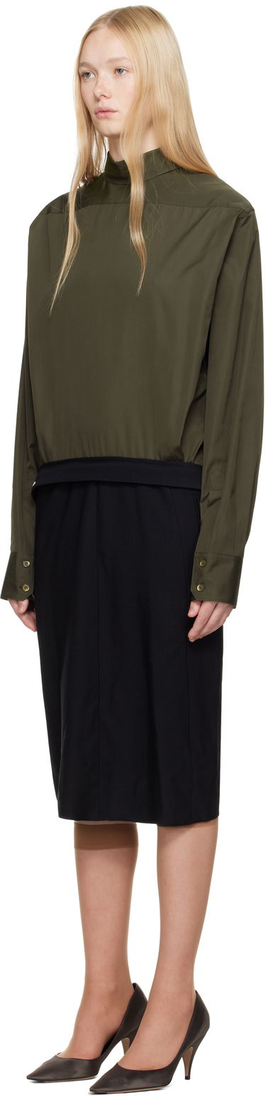 Pокля Maison Margiela Maison Margiela Reversed Shirtdress Midi Dress Зелено | S51DD0026 MTN066, 3