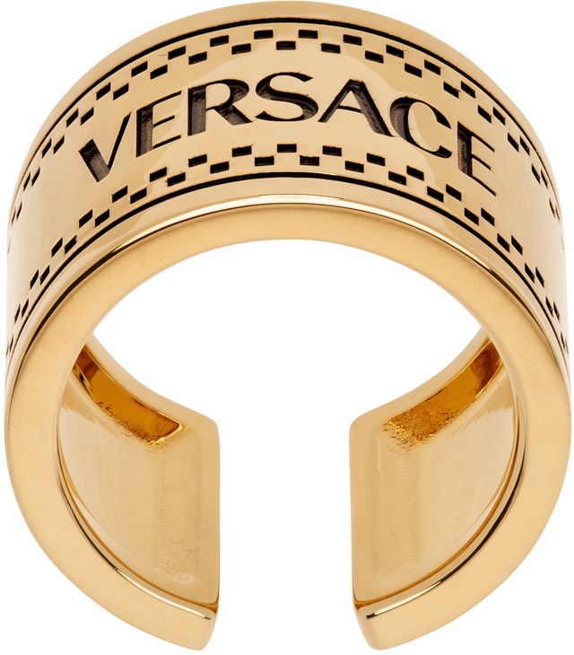 Gold 90s Vintage '' Logo Ring