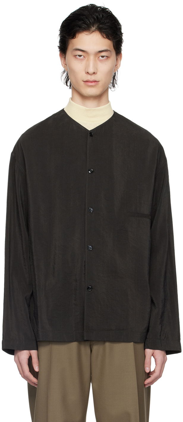 Риза LEMAIRE Lemaire Collarless Button-Up Shirt Черно | SH1065 LF208, 0