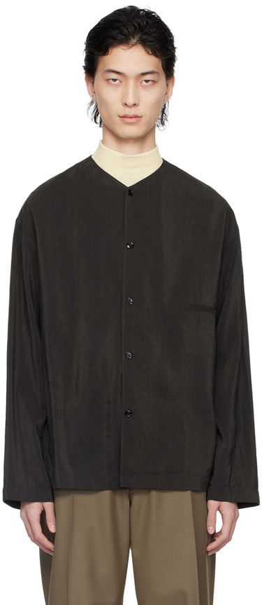 Риза LEMAIRE Lemaire Collarless Button-Up Shirt Черно | SH1065 LF208, 0
