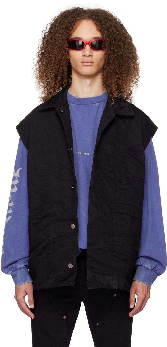 Жилетка We11done We11done Oversized Denim Vest Черно | WD-DV0-24-394-U-BK, 0